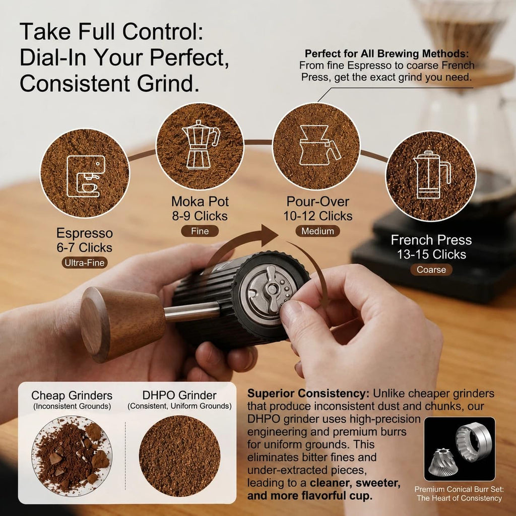 Manual Coffee Grinder with Stainless Steel Conical Burr M232202