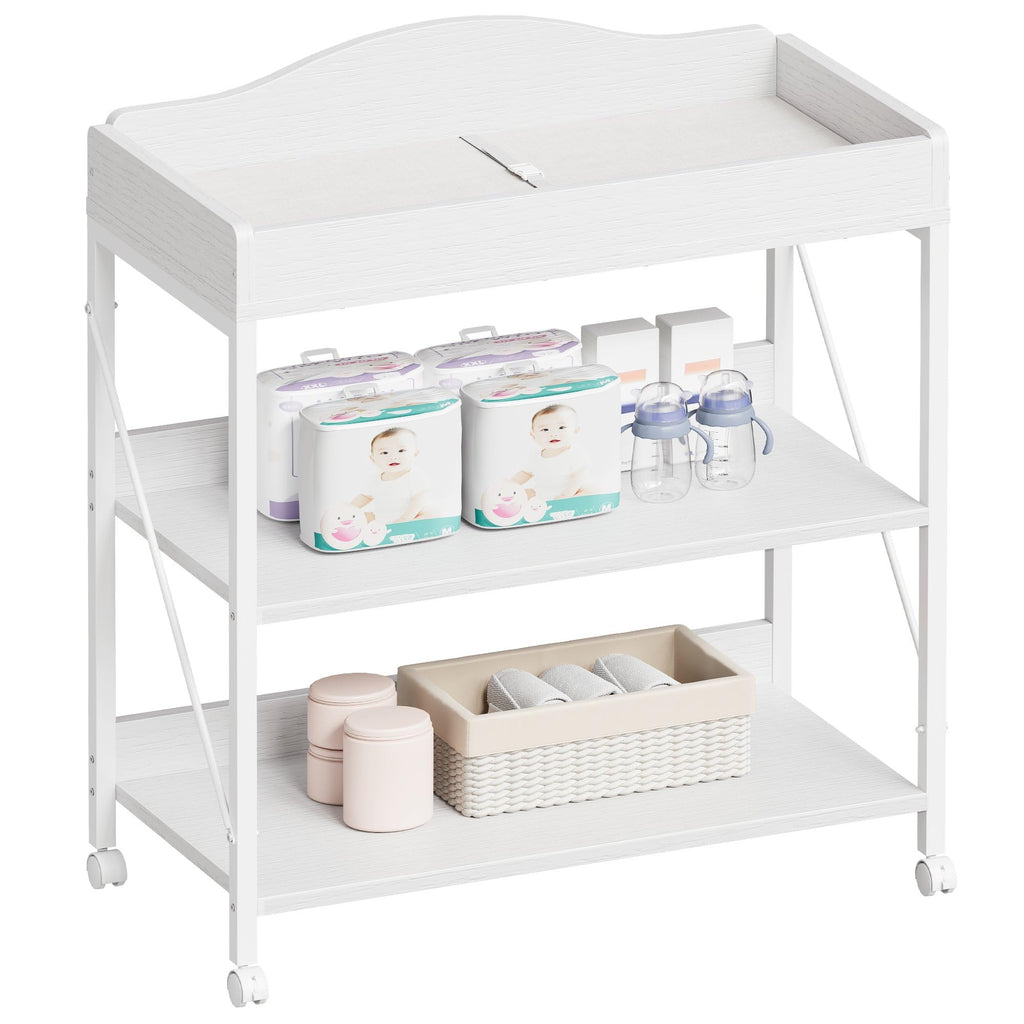 White Baby Changing Table with Pad E8604