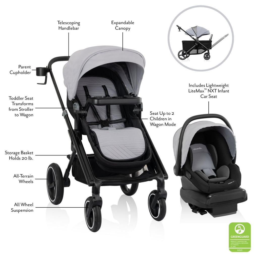 Stroller to Wagon Travel System with Car Seat P746