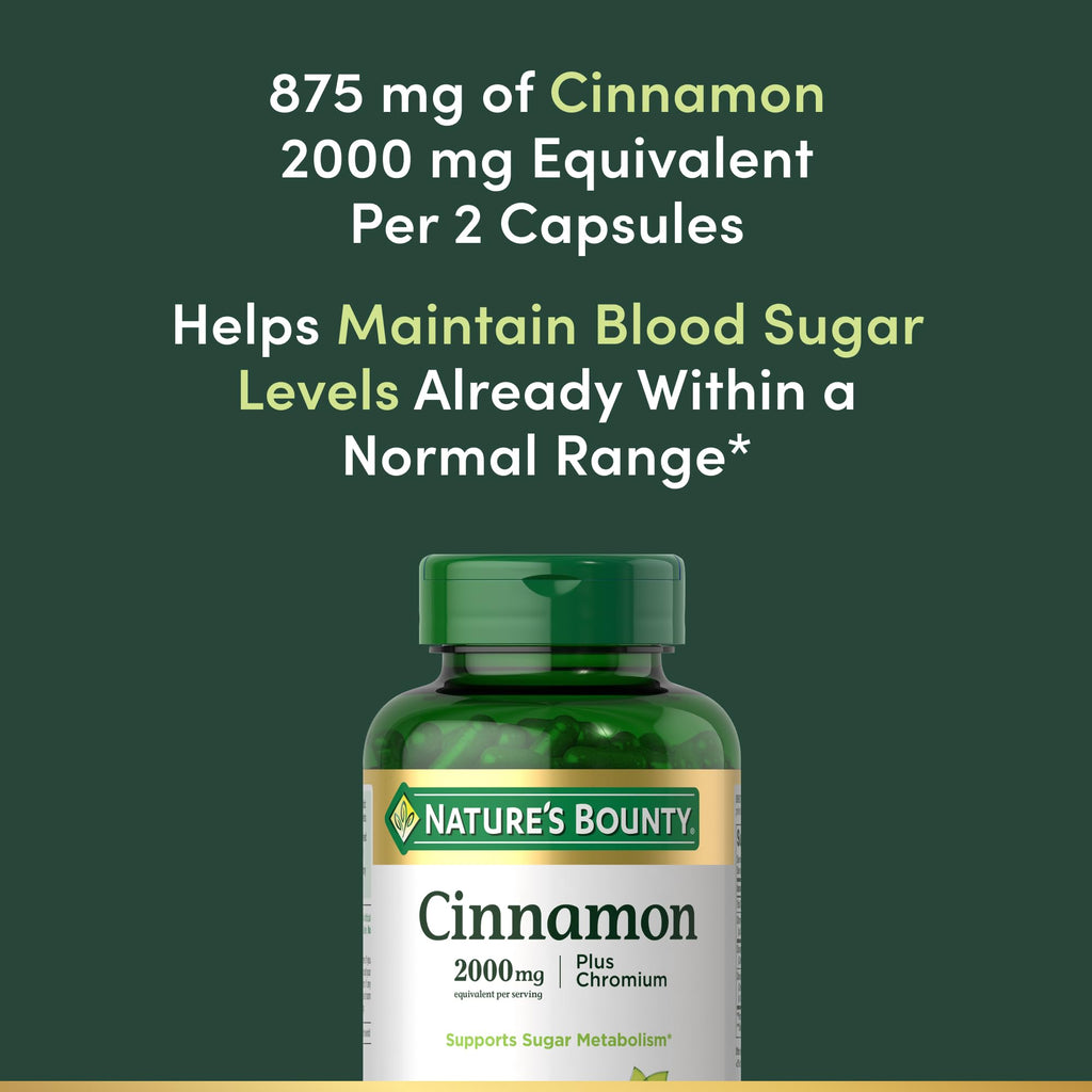Cinnamon 2000mg Plus Chromium 60 Capsules E2781