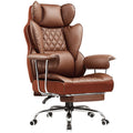 Big and Tall High Back Leather Office Chair with Footrest A320673
