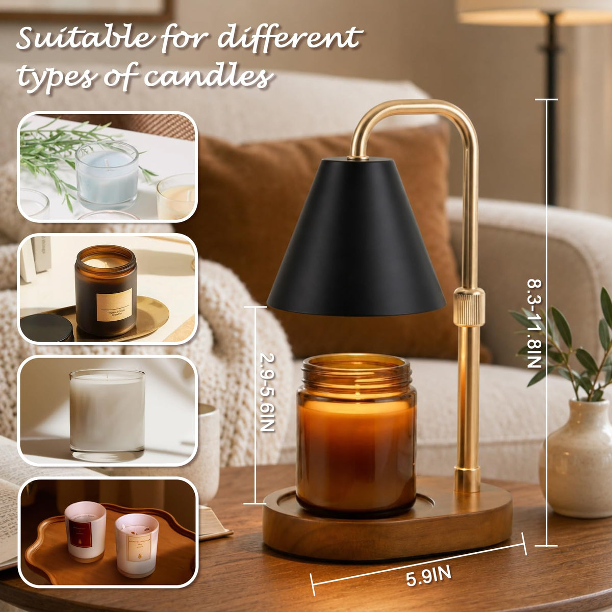 Candle Warmer Lamp Timer Height Adjustable O941486