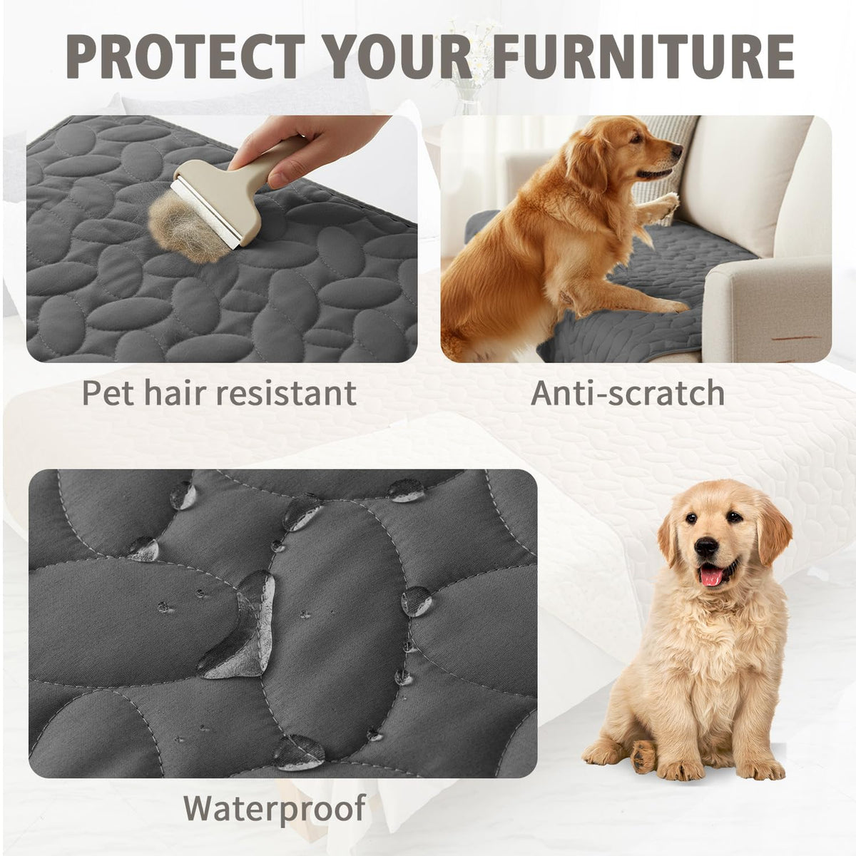 Waterproof Pet Bed Cover 30x70 Inch Dark Grey B651
