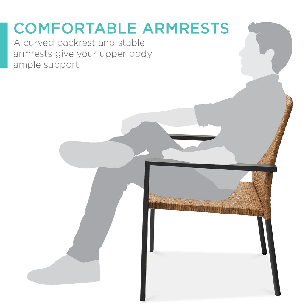 Set of 2 Stackable Outdoor Wicker Dining Chairs H6788