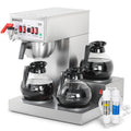 12 Cup Commercial Drip Coffee Maker with 3 Carafes Stainless Steel T40748