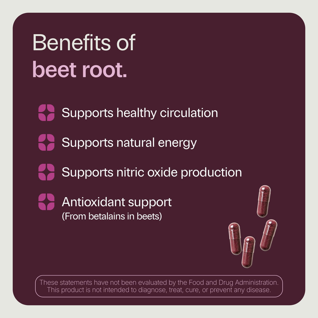Organic Beet Root Capsules 1300mg 60ct X320