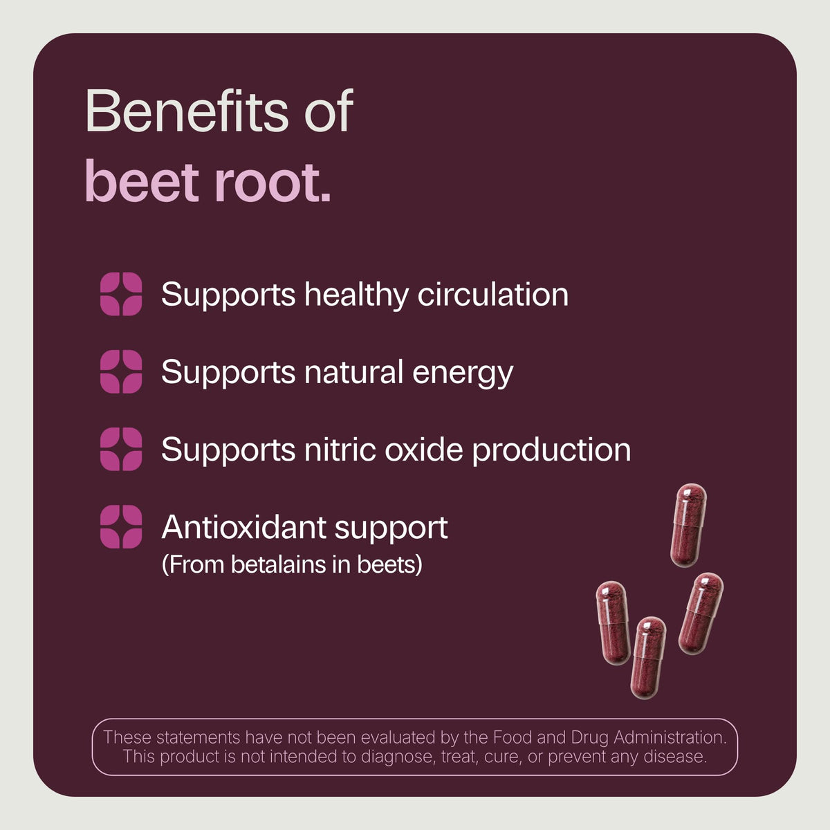Organic Beet Root Capsules 1300mg 60ct X320