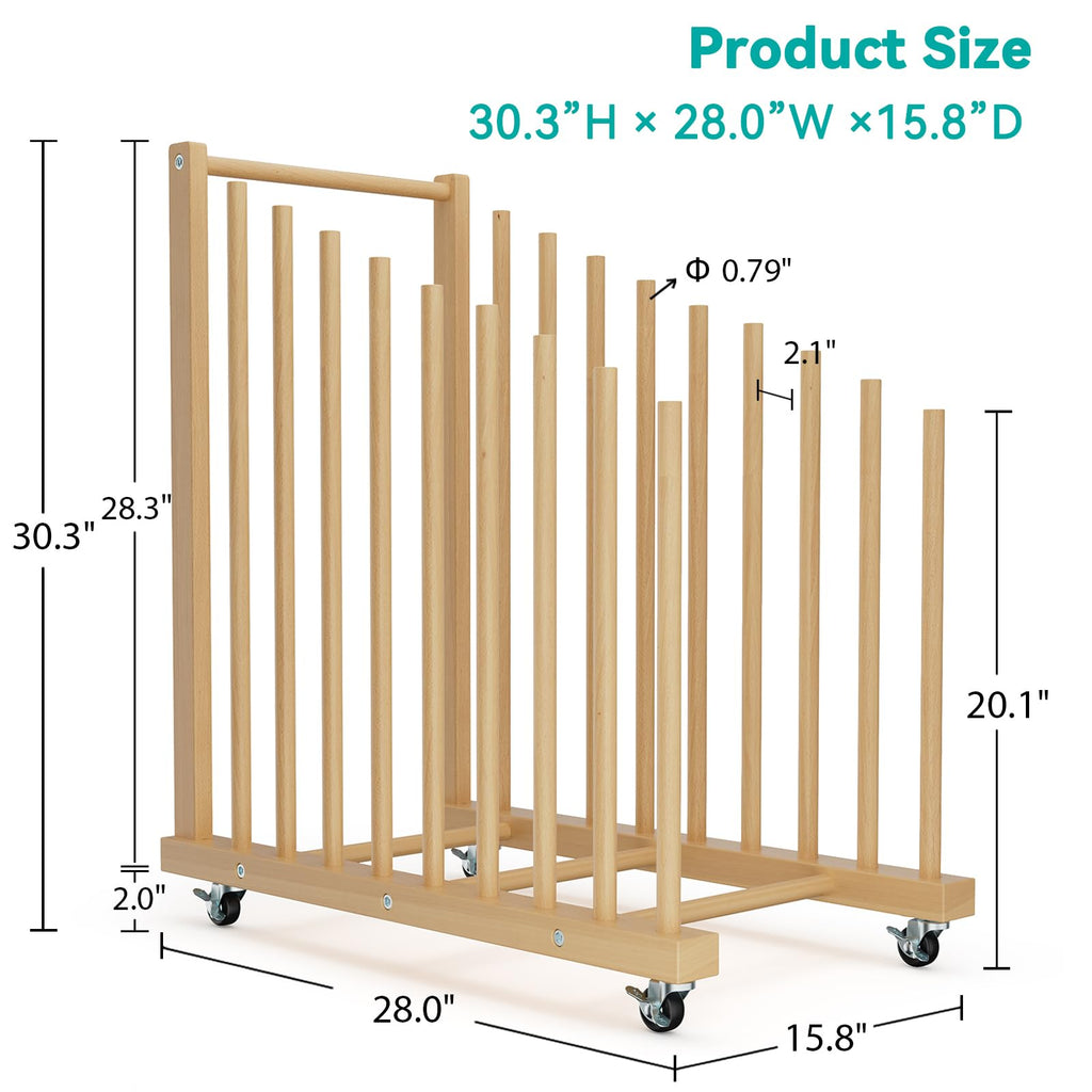 Art Canvas Storage Rack with Wheels and Handle A404091