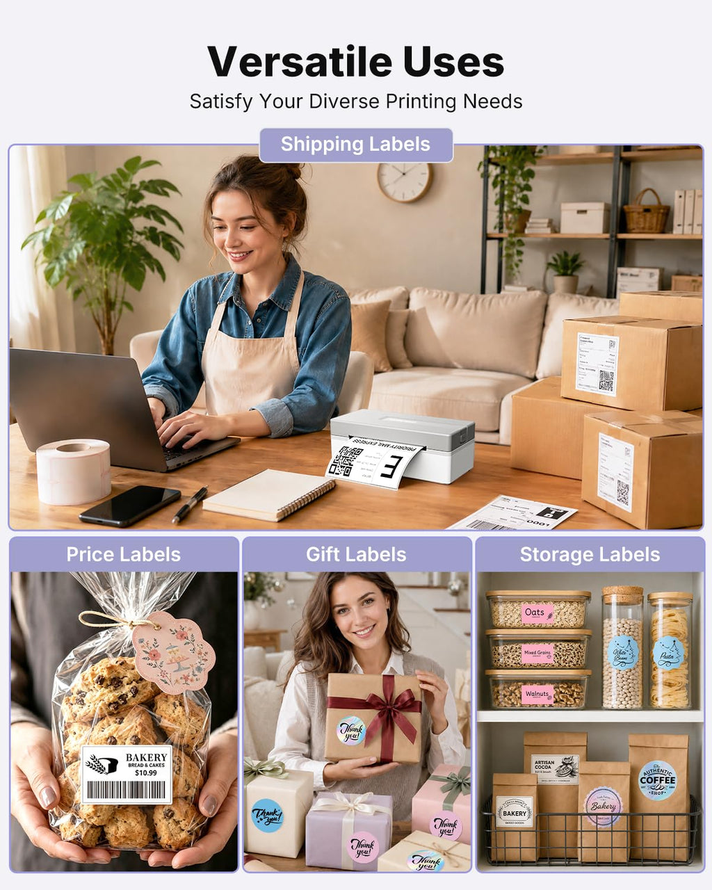 Bluetooth Thermal Shipping Label Printer E598