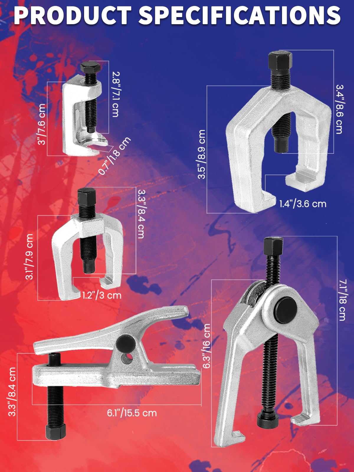 5 PCS Ball Joint Separator Front End Service Tool Kit D70873