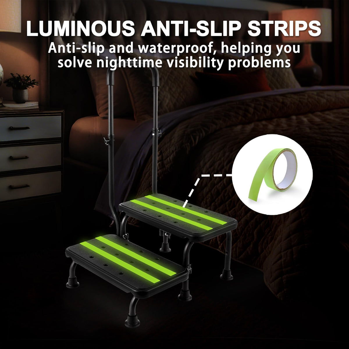 2 Step Stool with Handle and Non-Slip Platform L96051