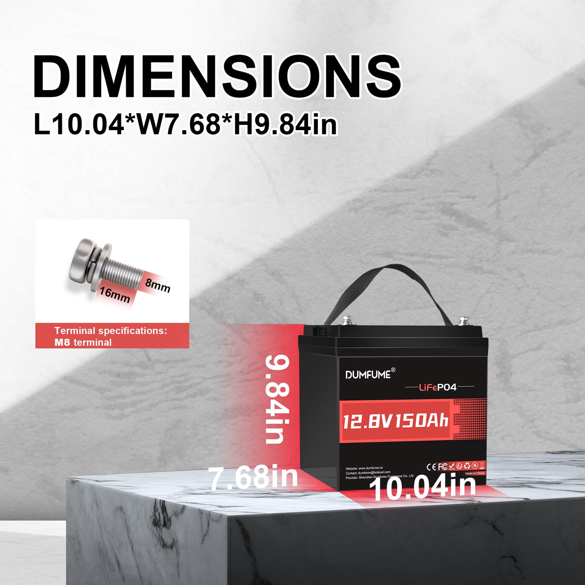 12V 150Ah LiFePO4 Battery Z50103