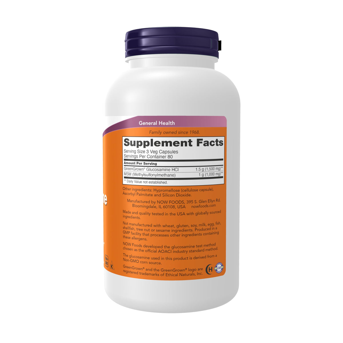 Vegetarian Glucosamine & MSM 240 Veg Caps D5847