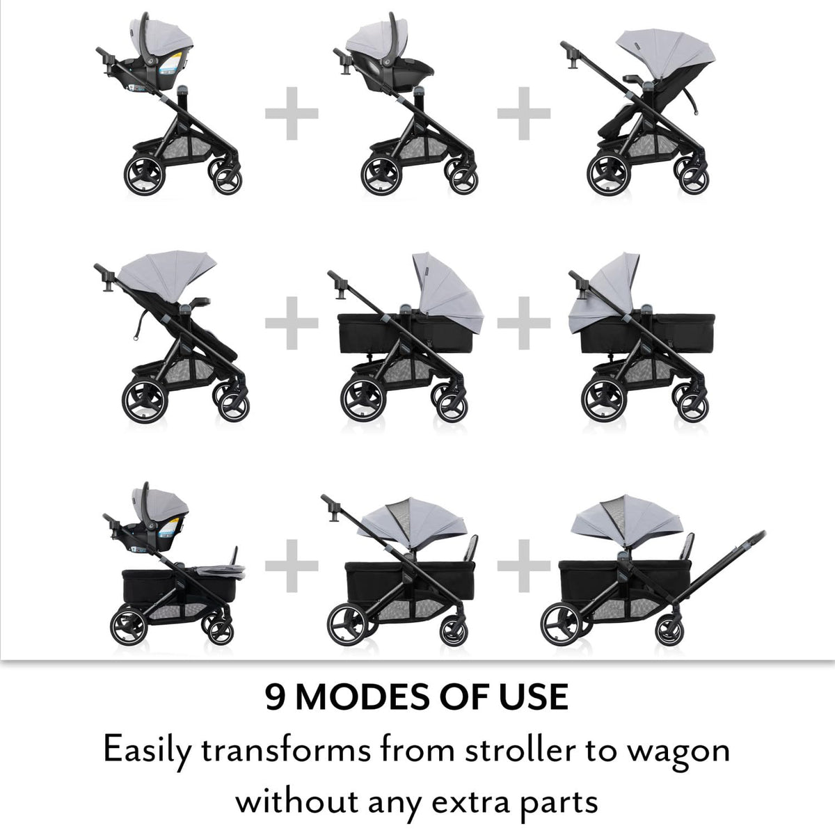 Stroller to Wagon Travel System with Car Seat P746