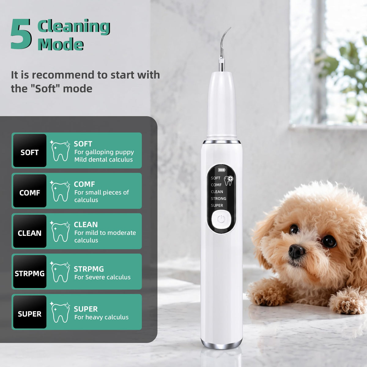 Ultrasonic Dog Teeth Cleaning Kit with LED Light E155248