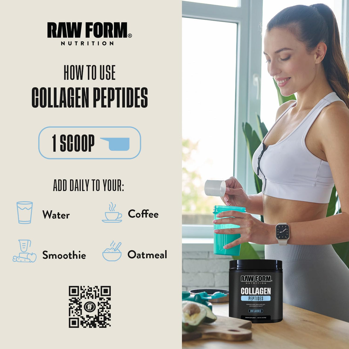 Collagen Peptides Powder 1LB Unflavored Grass-Fed Hydrolyzed P580