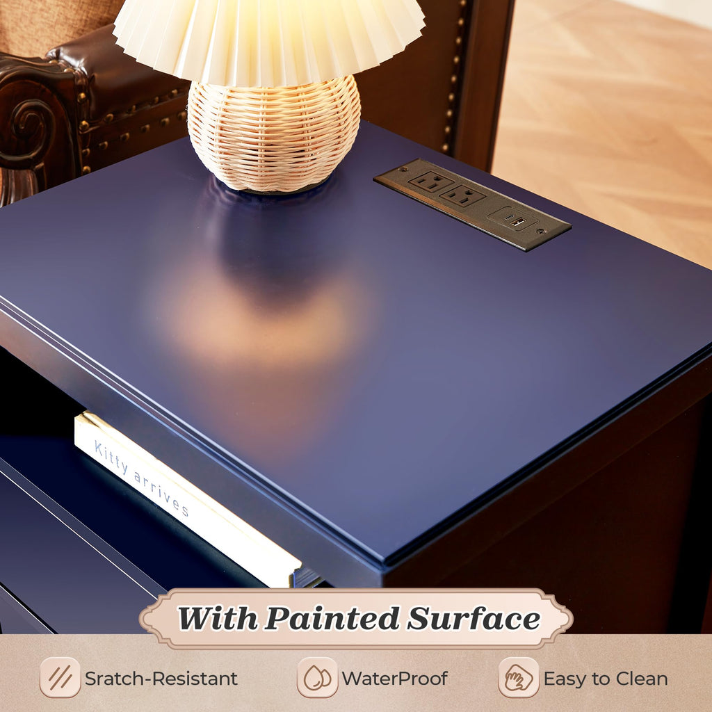 Blue Nightstand Set of 2 P835165