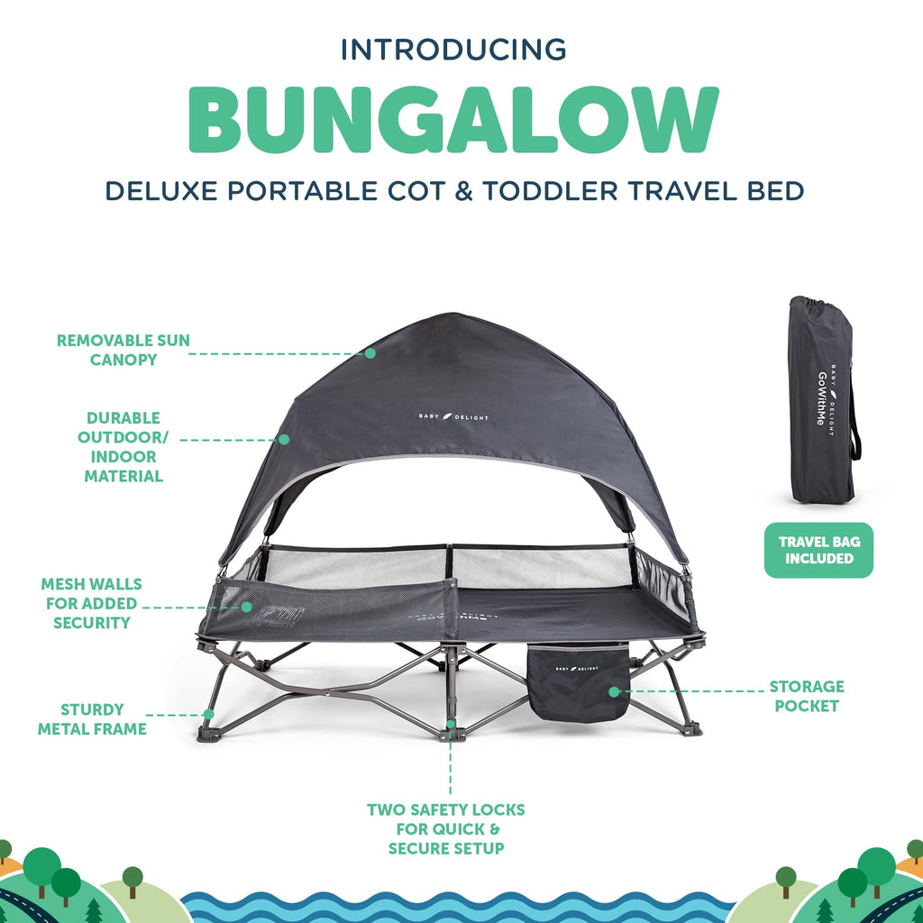 Portable Cot Grey D44275