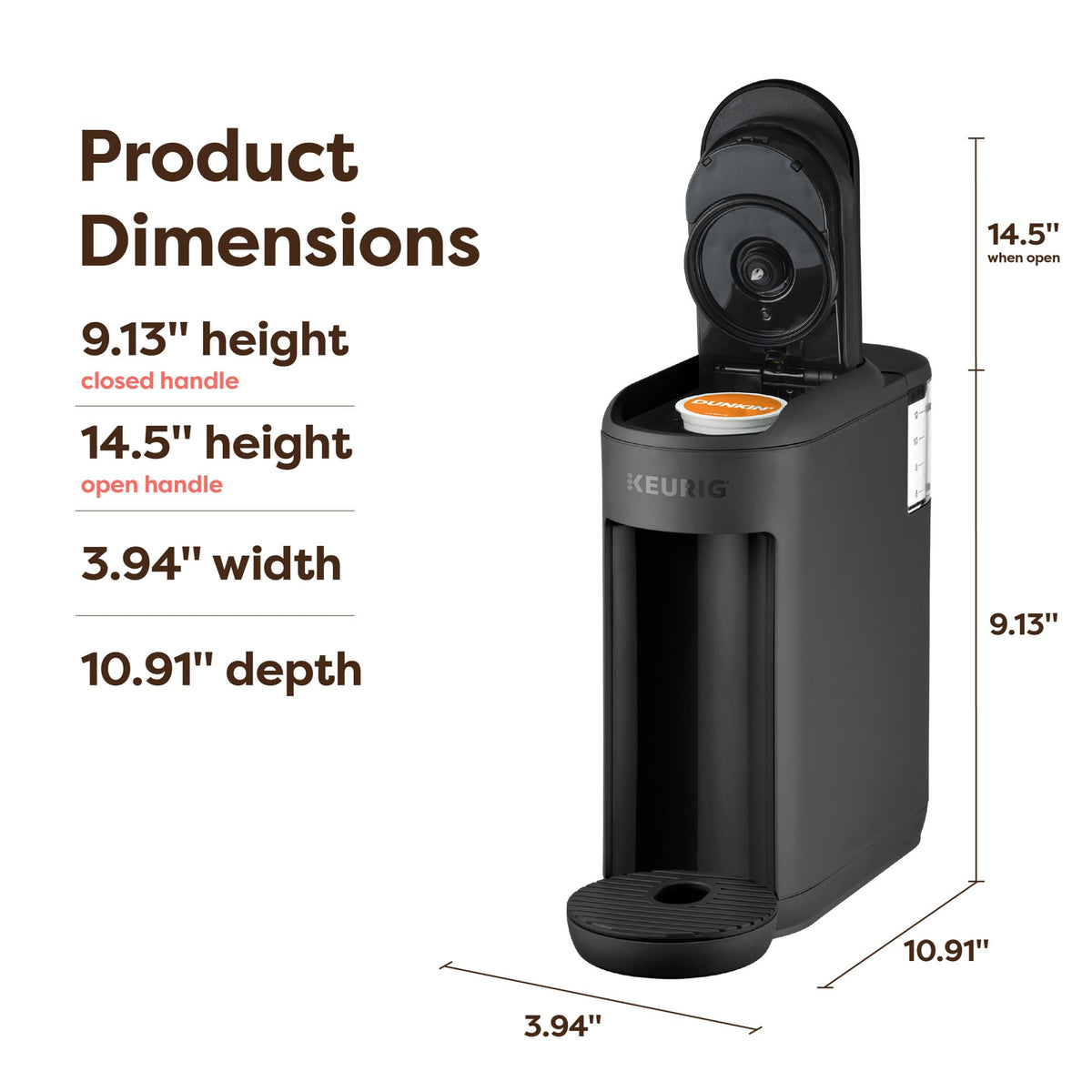 Single Serve K-Cup Pod Coffee Maker, Black L377450