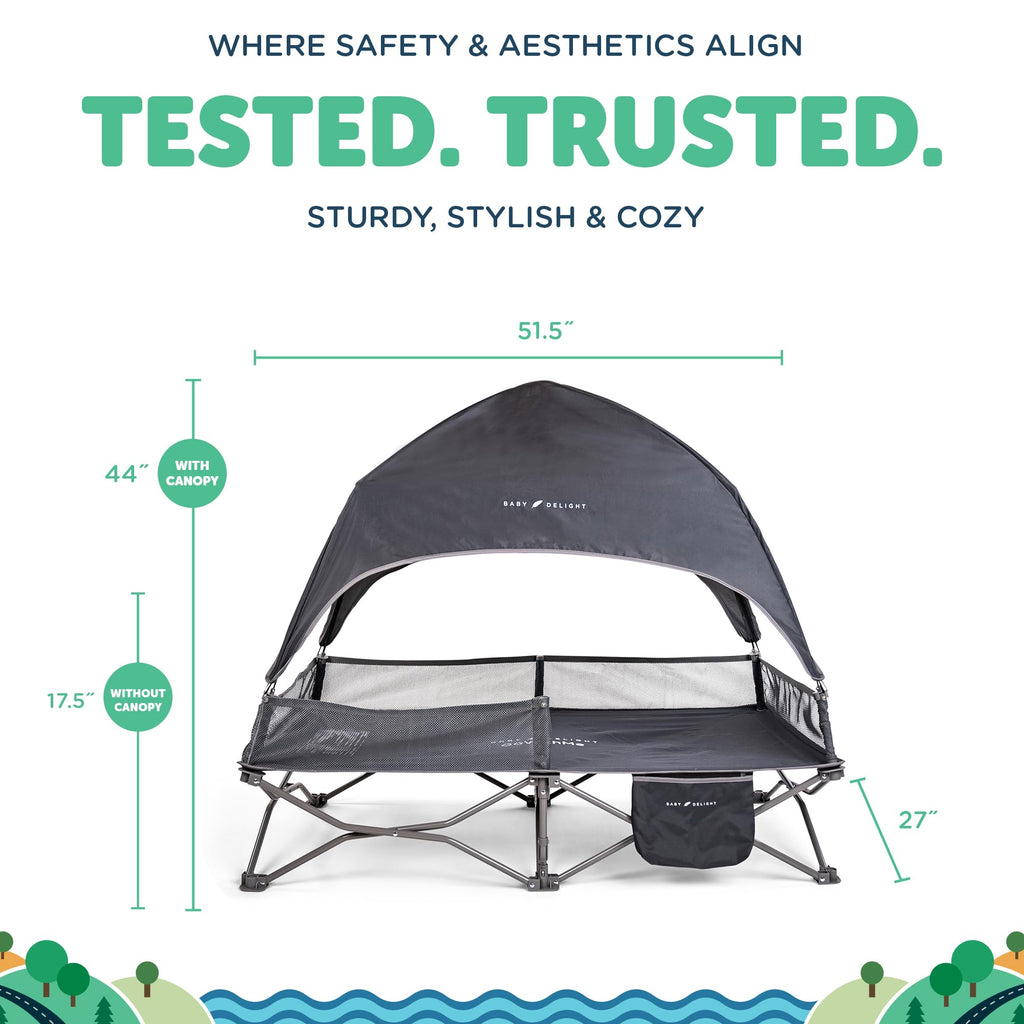 Portable Cot Grey D44275