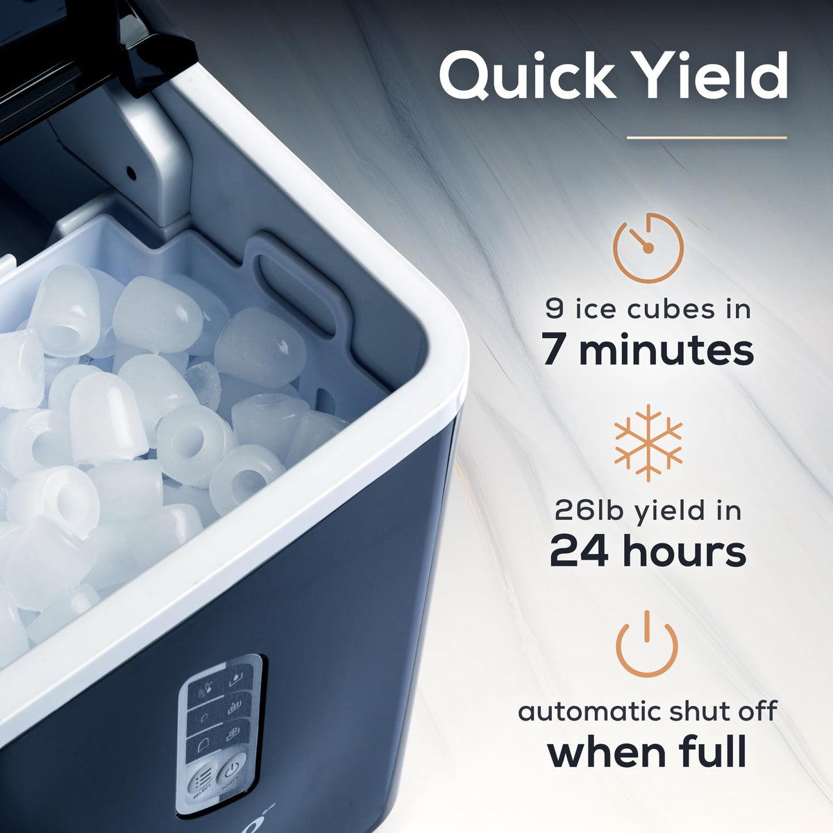 Portable Ice Maker with Scoop and LED Control Panel D97883