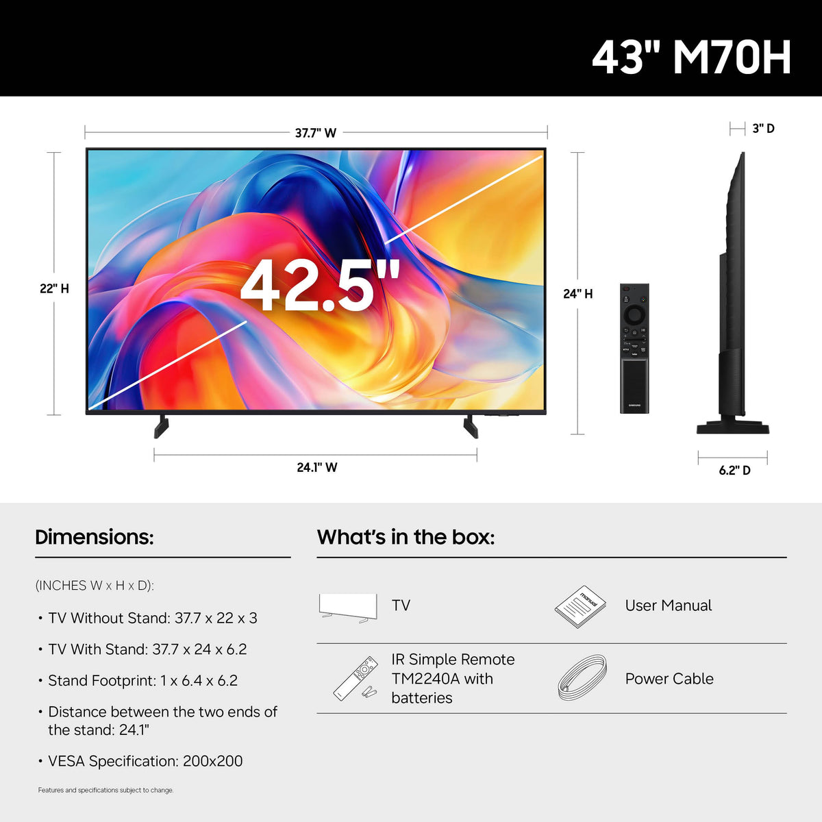 43-Inch Mini LED 4K Smart TV D4937