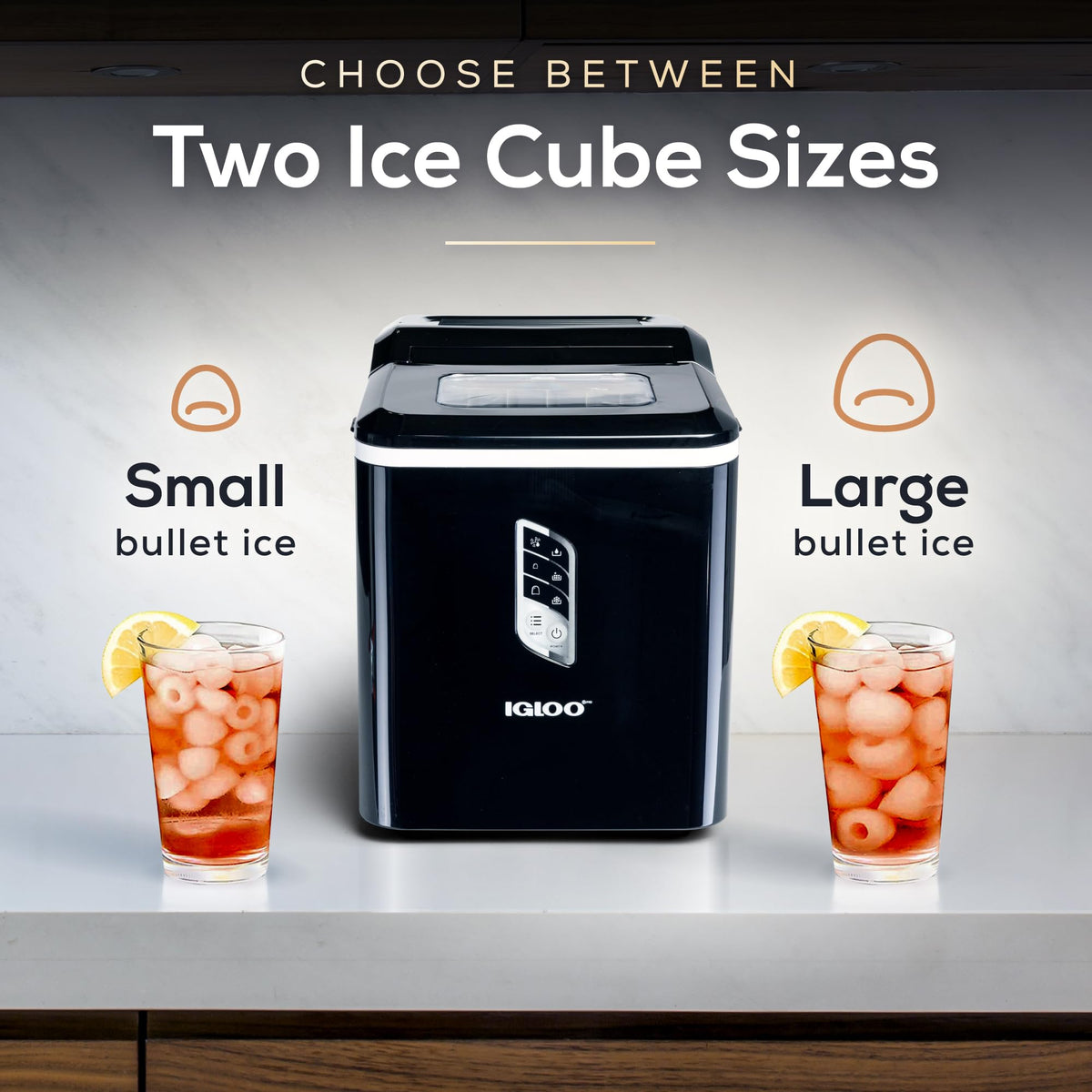 Portable Ice Maker with Scoop and LED Control Panel D97883