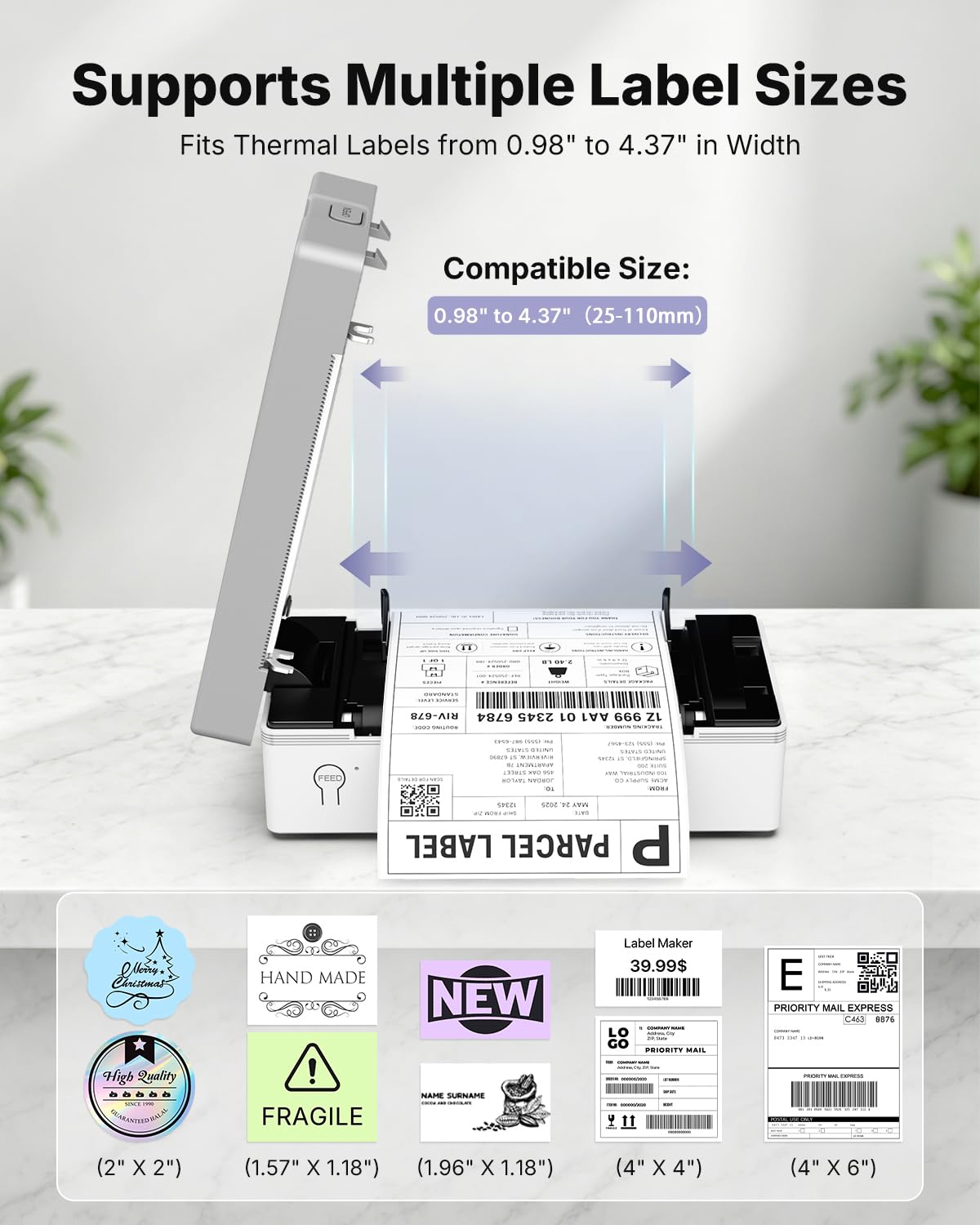 Bluetooth Thermal Shipping Label Printer E598