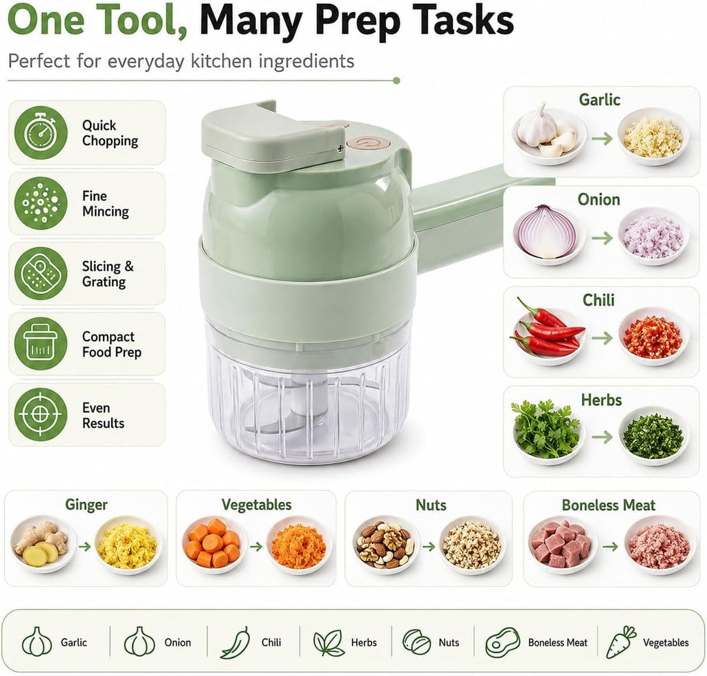4 in 1 Handheld Electric Vegetable Chopper W51989