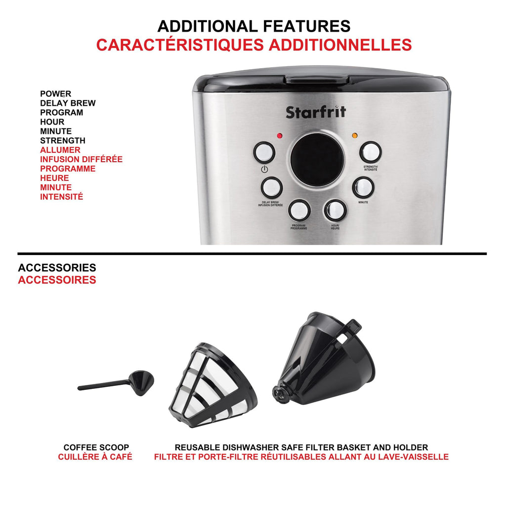 Programmable 12 Cup Stainless Steel Coffee Maker U78861