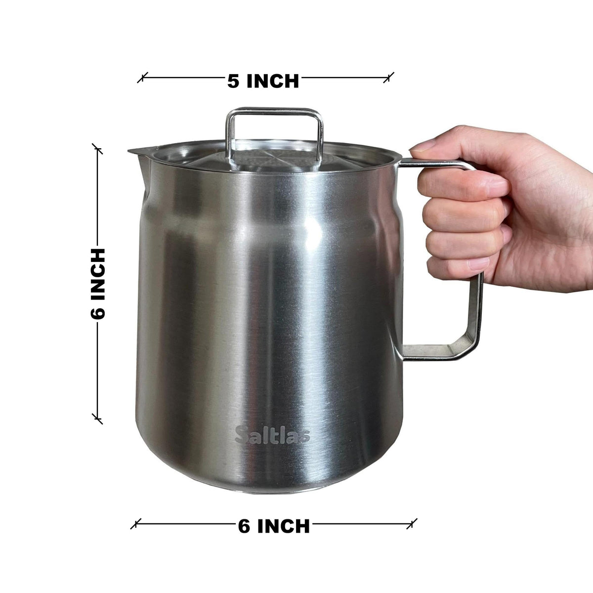 304 Stainless Steel Deep Fryer Pot with Basket and Oil Strainer, 2L Y99432