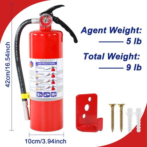 1 Pack 5lb ABC Dry Chemical Fire Extinguisher C109180