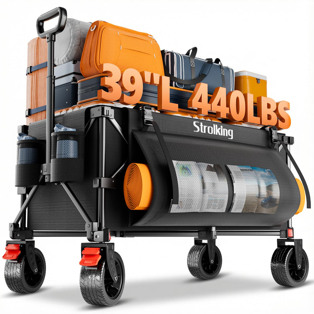 220L Collapsible Heavy Duty Folding Wagon Cart with All-Terrain Wheels F7488
