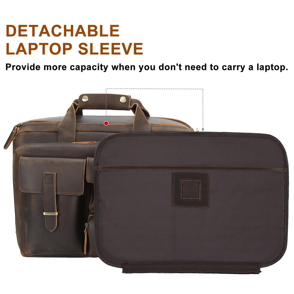 Leather 17.3" Laptop Briefcase B593474