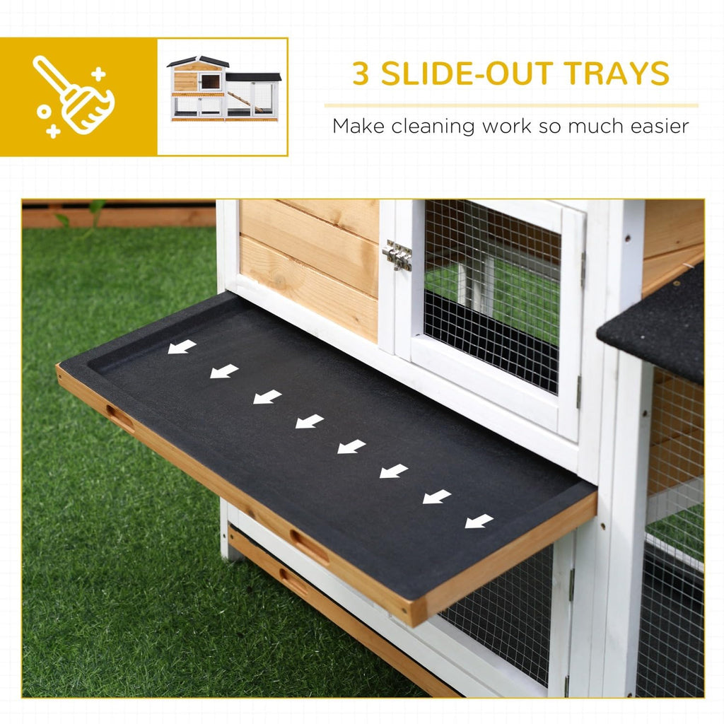 2-Story Wooden Rabbit Hutch with Ramp E25698