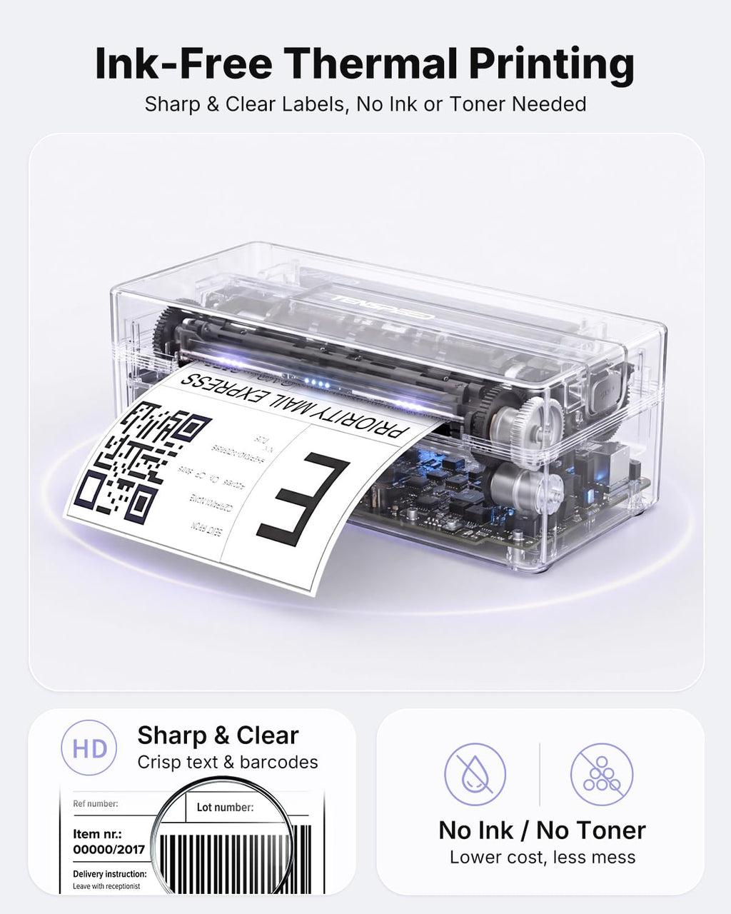 Bluetooth Thermal Shipping Label Printer E598