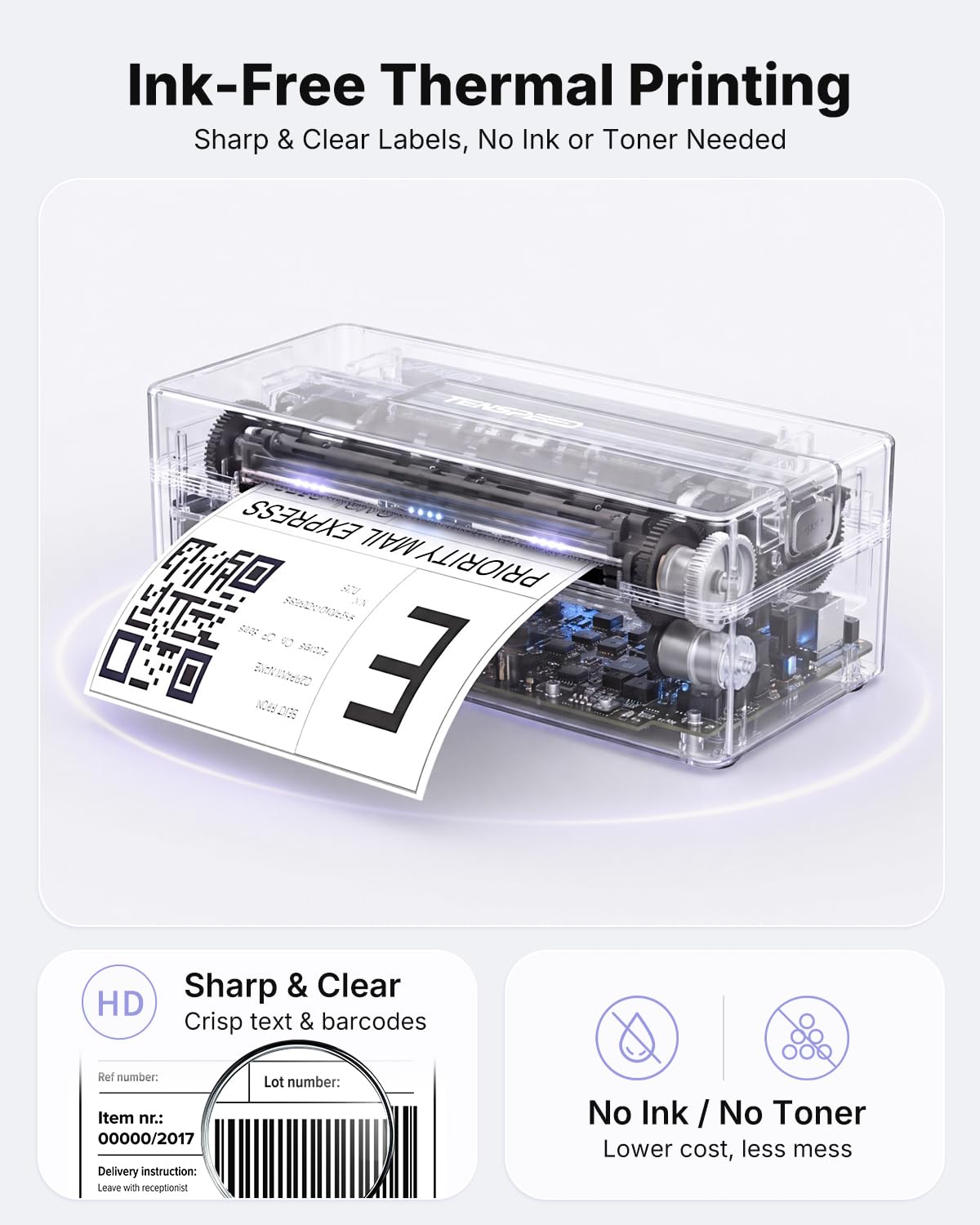 Bluetooth Thermal Shipping Label Printer E598