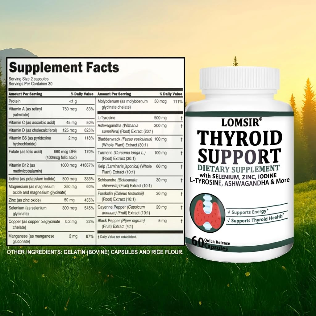 Selenium Iodine L-Tyrosine Ashwagandha 60 Capsules M16060
