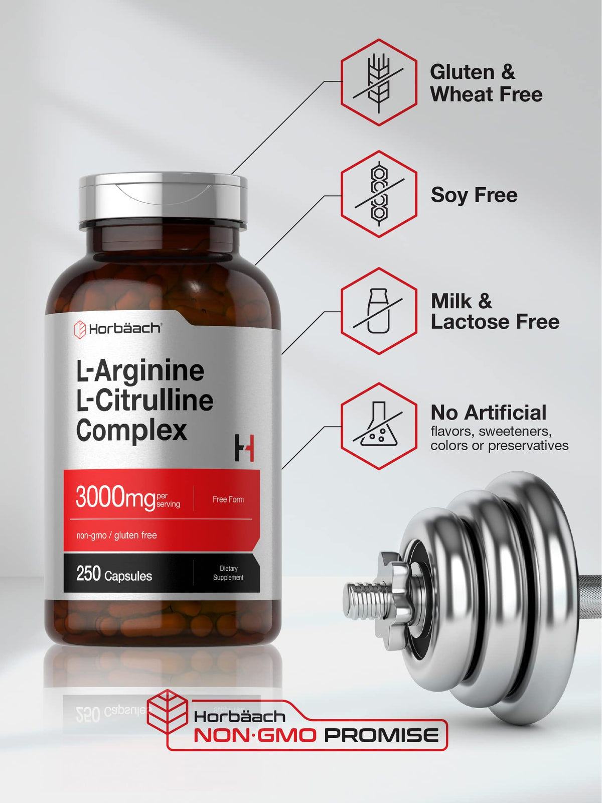 L-Arginine L-Citrulline Complex 3000mg 250 Capsules U904