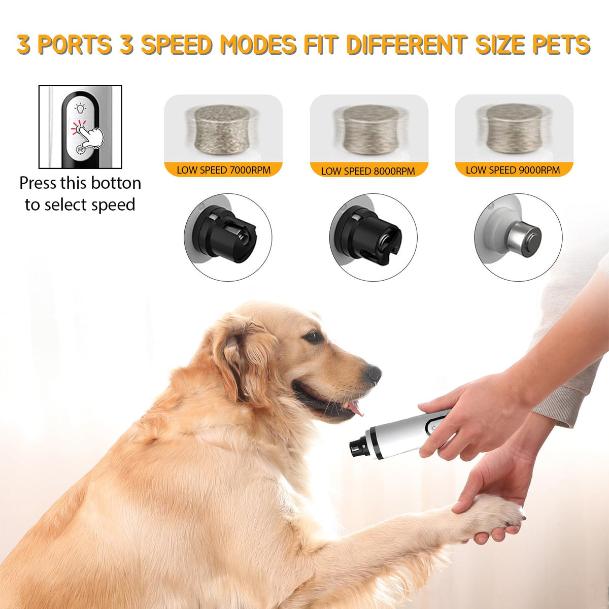 Silent Rechargeable Electric Pet Nail Grinder X6949