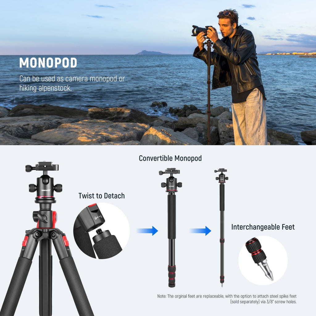 72 Inch Camera Tripod Monopod with Ball Head R50611