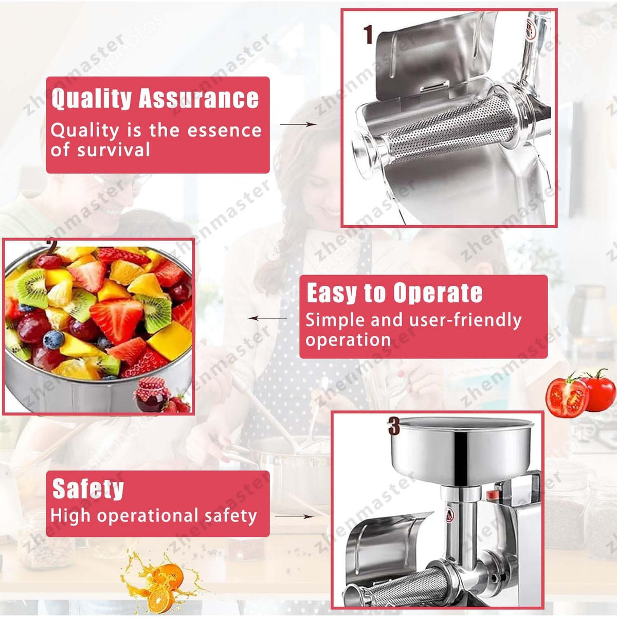 450W Stainless Steel Electric Tomato Strainer F82345