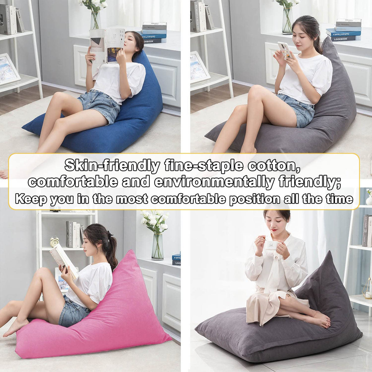 Yellow Beanbag Stuffed Animal Storage Chair Cover Q21343