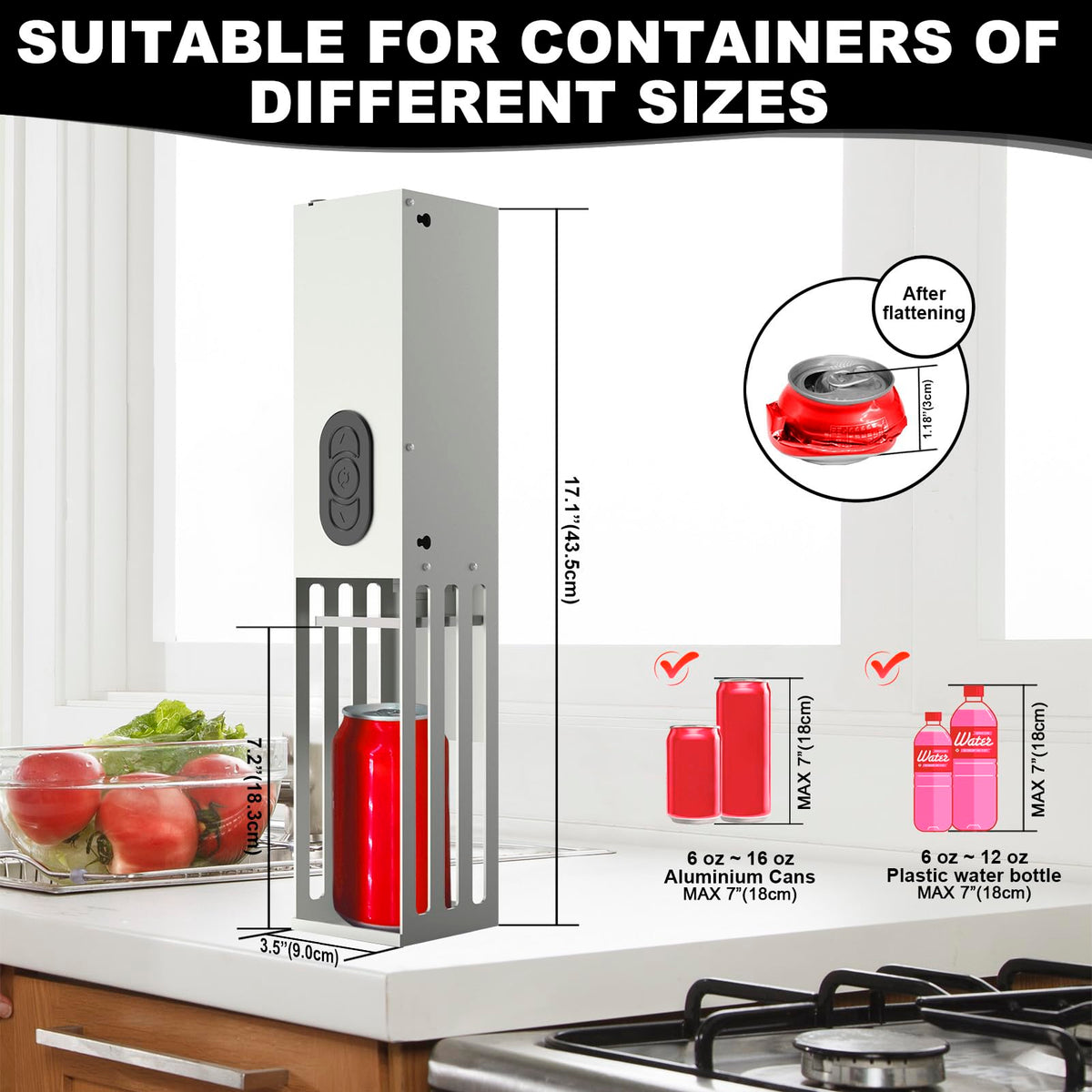 Electric Can Crusher Wall Mounted 12oz & 16oz I81761