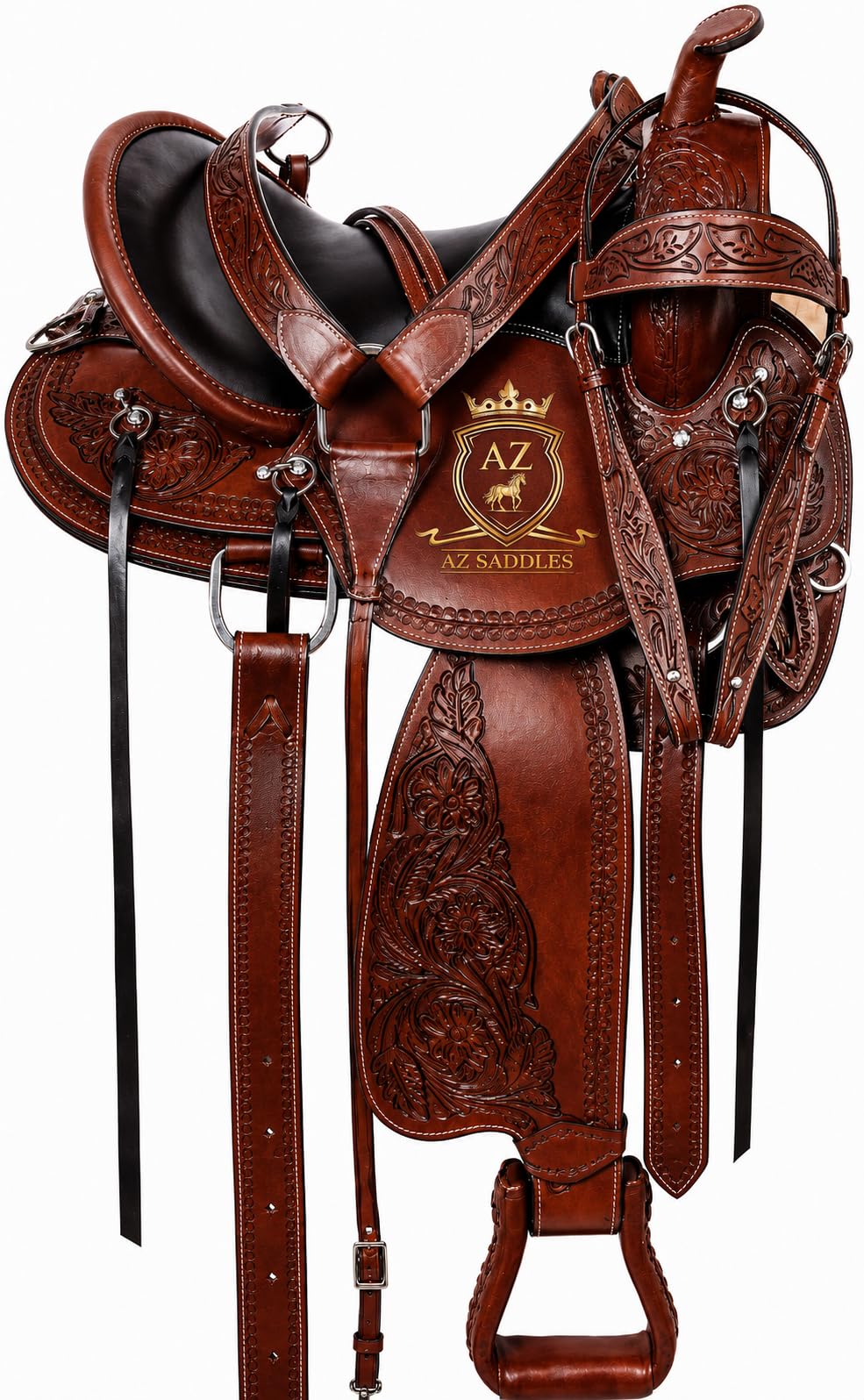 Leather Western Trail Saddle Set Z807633