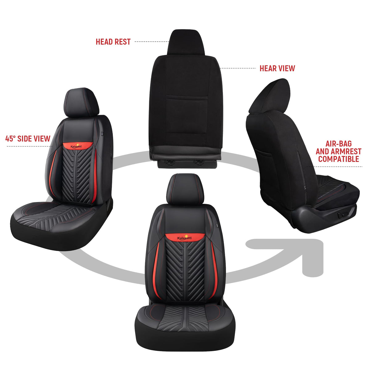 PU Leather Waterproof Car Seat Covers Full Set G45242