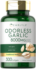 Odorless Garlic Softgels Supplement 300 Count J5041