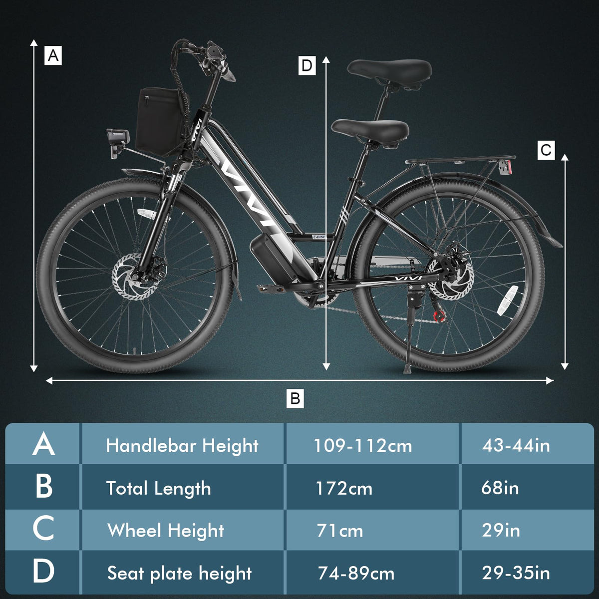 Electric Bike 500W 26" City Cruiser Bicycle 48V Removable Battery H199816