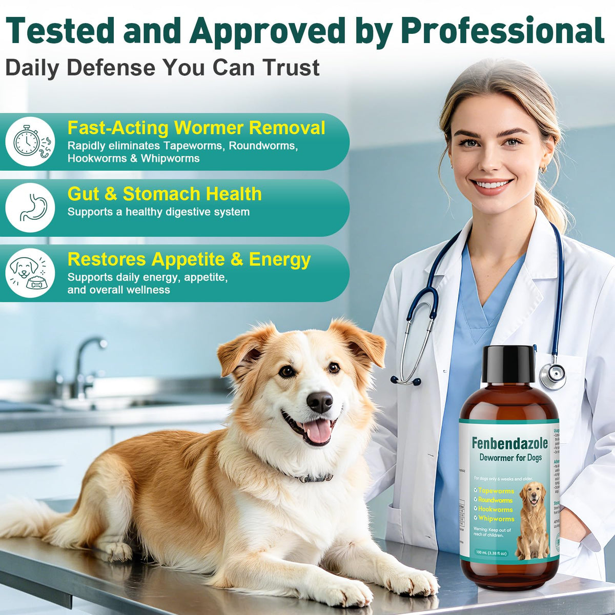 Dog Dewormer Liquid 100ml I7446