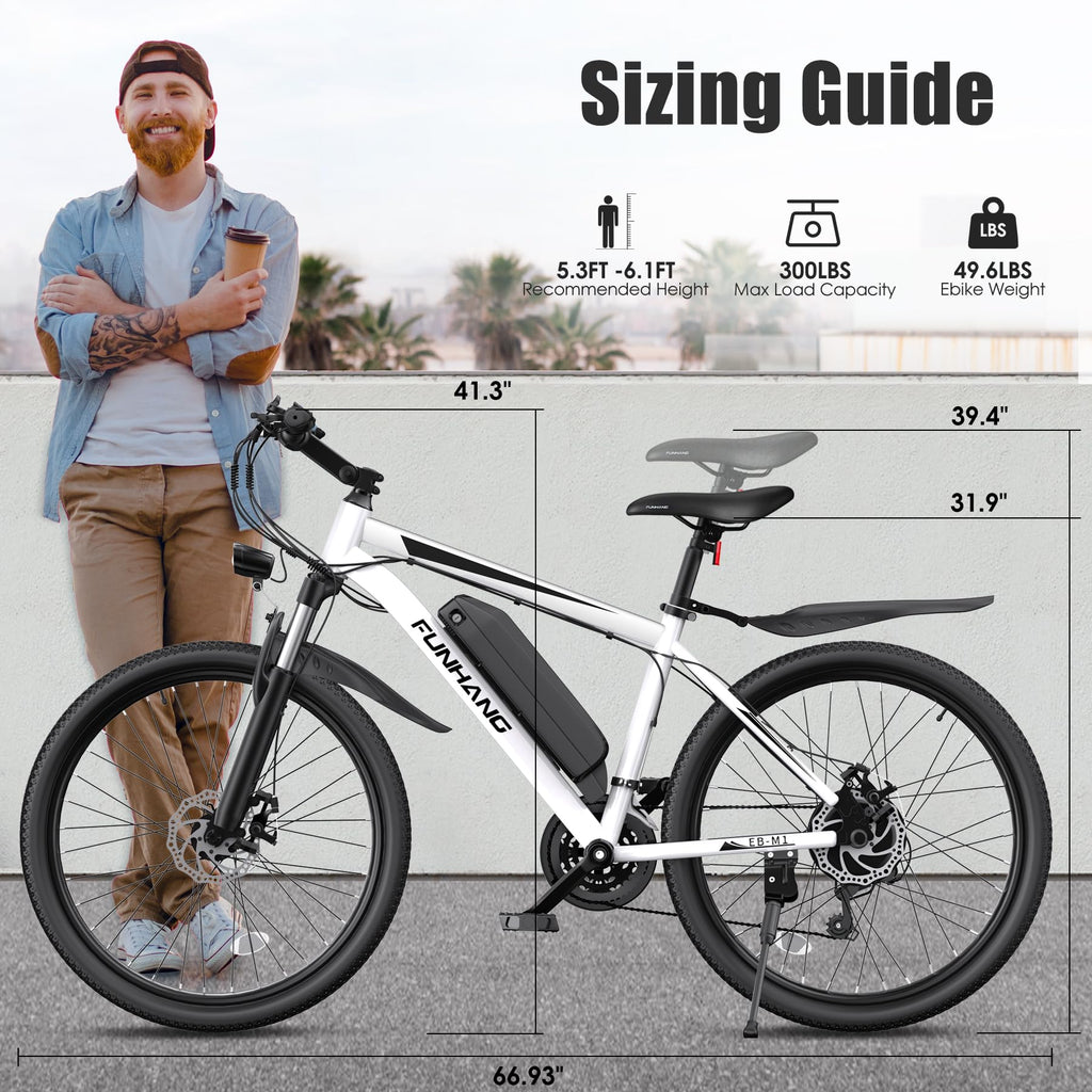 1000W 50Miles 26" Electric Mountain Bike with 48V Removable Battery S31179